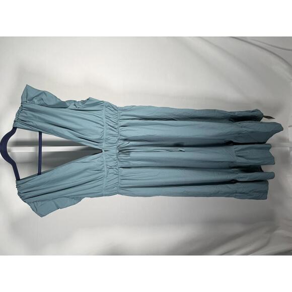 NWT Halara Midi dress drawstring ruffles Stone Blue XL - Picture 2 of 12